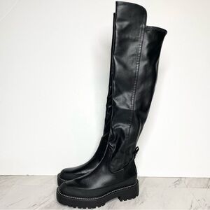 Sam Edelman Lerue Lug Sole Faux Leather High Shaft Boot 6 1/2 M